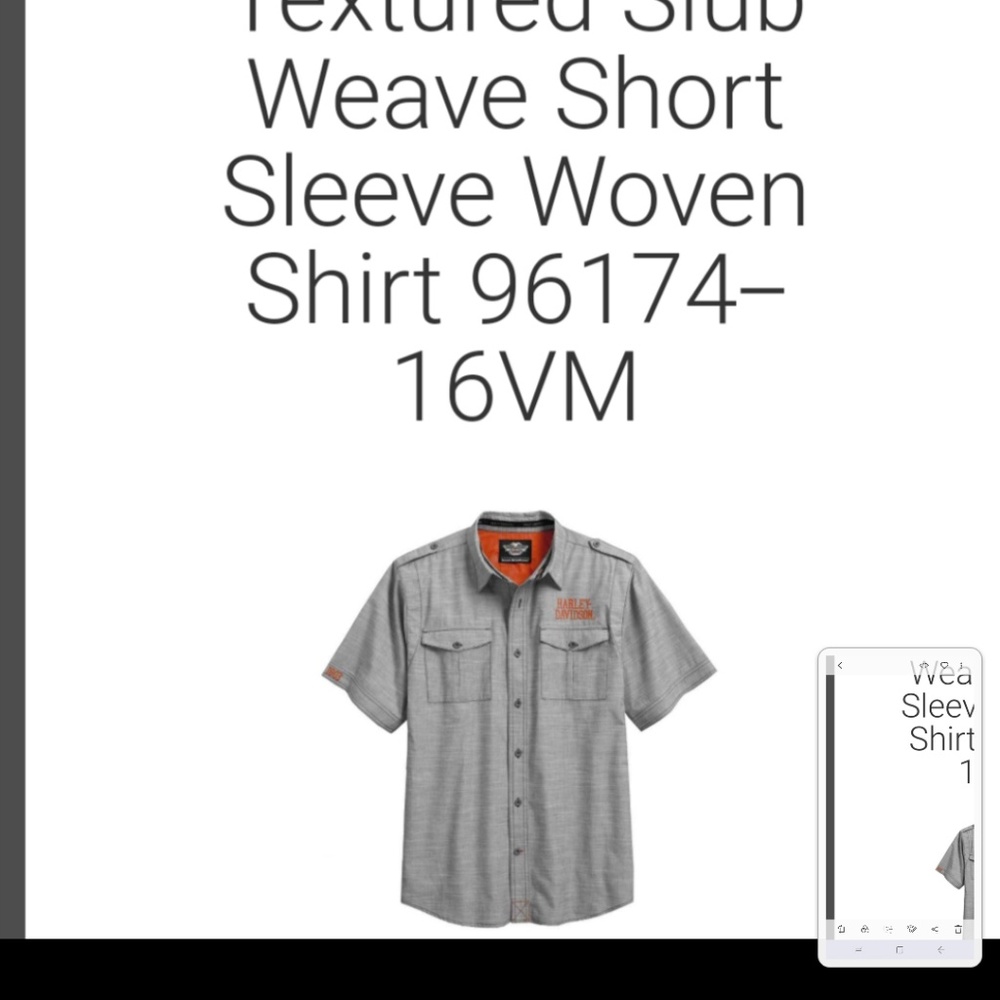 HARLEY DAVIDSON ss button down shirt
